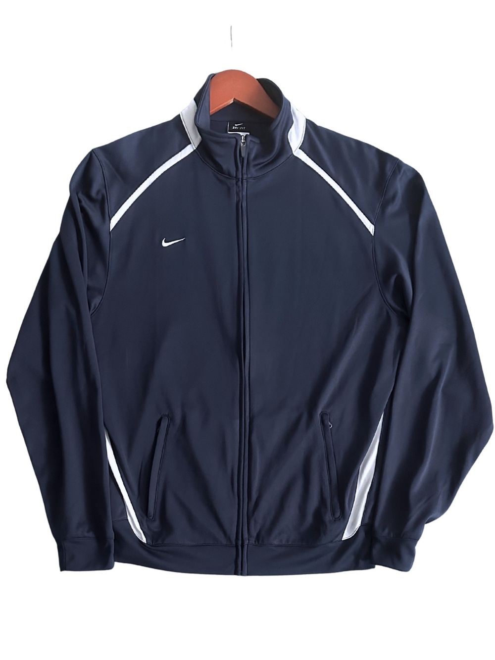 Nike Dri-FIT Men’s Track Jacket 2011 Navy Blue Full Zip NWOT Size M 325296-420